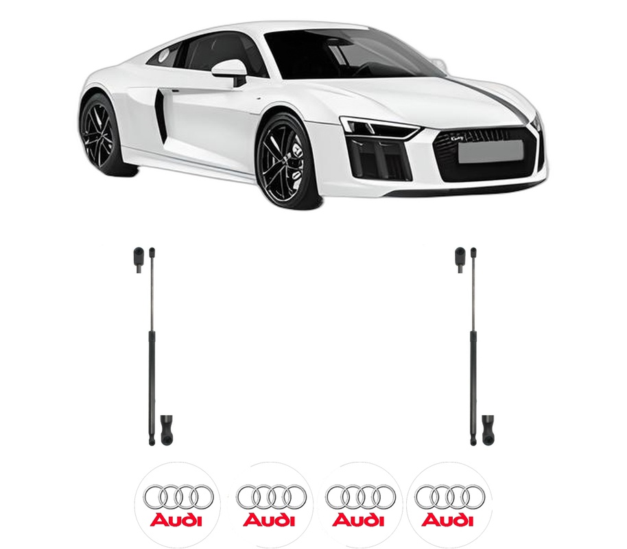 Set amortizoare portbagaj haion pentru AUDI R8 (4S3, 4SP) din 2015-2017, 2 bucati, KROSNO, 4 stickere auto AUDI
