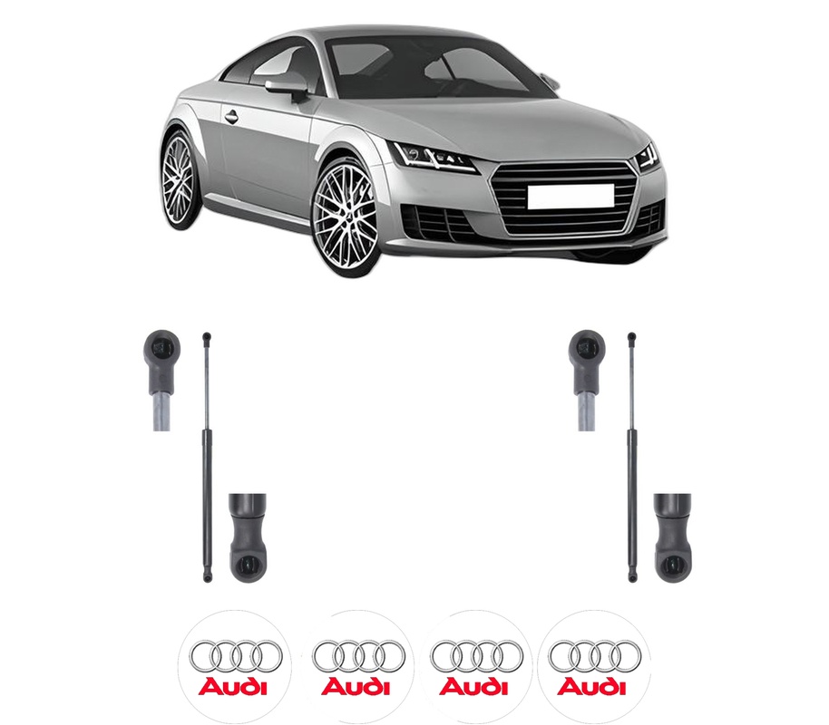Set amortizoare portbagaj haion pentru AUDI TT (FV3, FVP) din 2014-2018, 2 bucati, KROSNO, 4 stickere auto AUDI