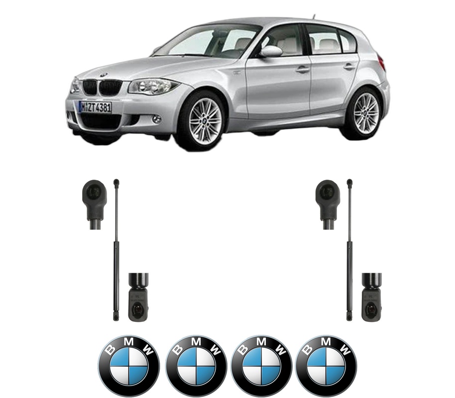 Set amortizoare portbagaj haion pentru BMW 1 (E87) din 2004-2011, 2 bucati, MAGNUM TECHNOLOGY, 4 stickere auto BMW