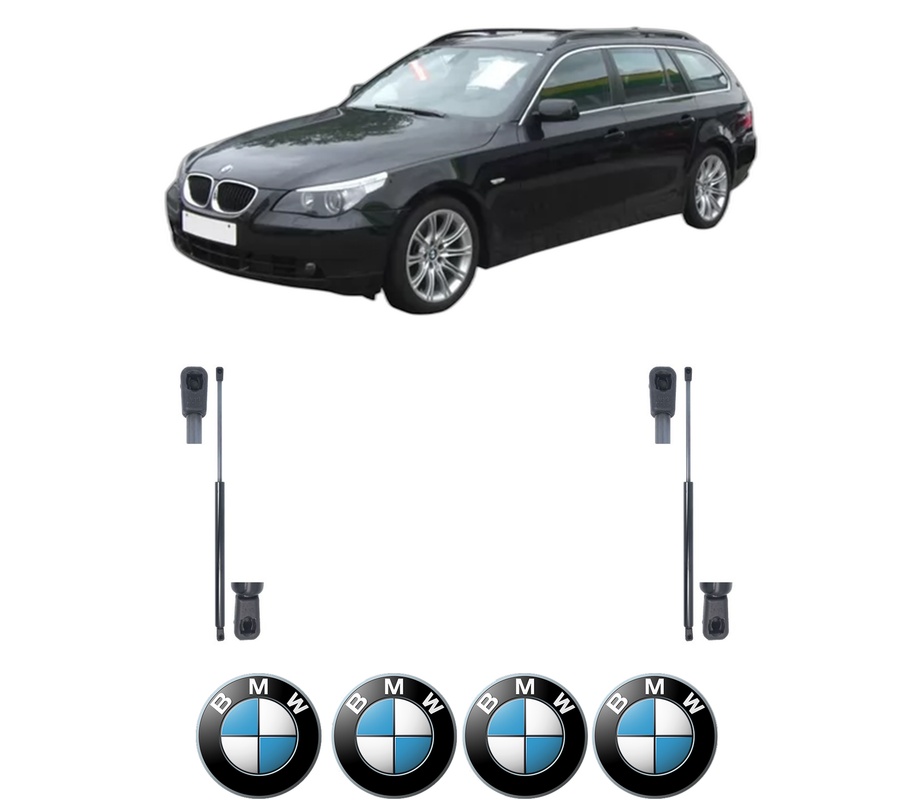 Set amortizoare portbagaj haion pentru BMW 5 Touring (E61) din 2004-2010, 2 bucati, MAGNUM TECHNOLOGY, 4 stickere auto BMW