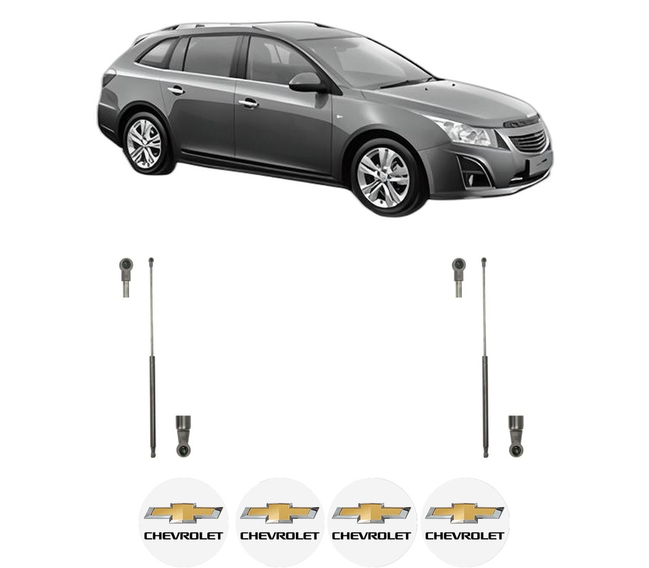 Set amortizoare portbagaj haion pentru CHEVROLET CRUZE Station Wagon (J308) din 2012-2015, 2 bucati, KROSNO, 4 stickere auto CHEVROLET
