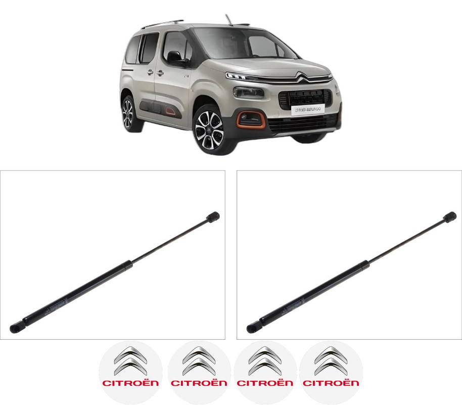 Set amortizoare portbagaj haion pentru CITROEN BERLINGO (ER_, EC_) din 2018-2021, 2 bucati, KROSNO, 4 stickere auto CITROEN