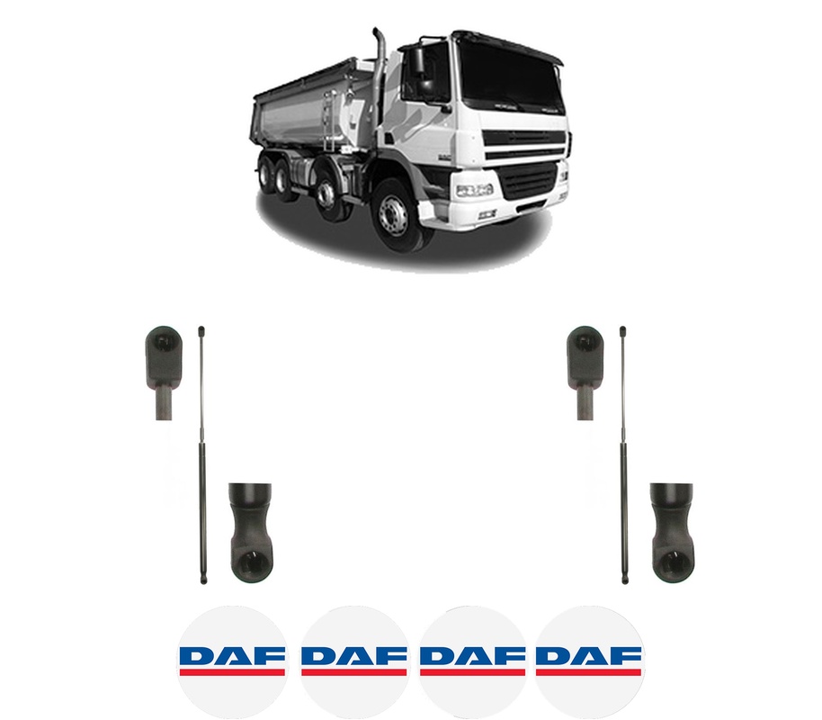 Set amortizoare portbagaj haion pentru DAF 85 CF din 1998-2000, 2 bucati, KROSNO, 4 stickere auto DAF