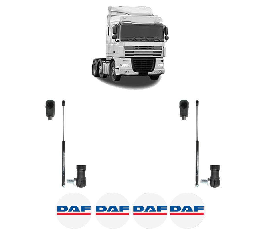 Set amortizoare portbagaj haion pentru DAF XF 105 din 2005-2005, 2 bucati, MAGNUM TECHNOLOGY, 4 stickere auto DAF