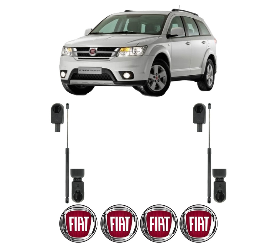 Set amortizoare portbagaj haion pentru FIAT FREEMONT (345_) din 2011-2016, 2 bucati, KROSNO, 4 stickere auto FIAT