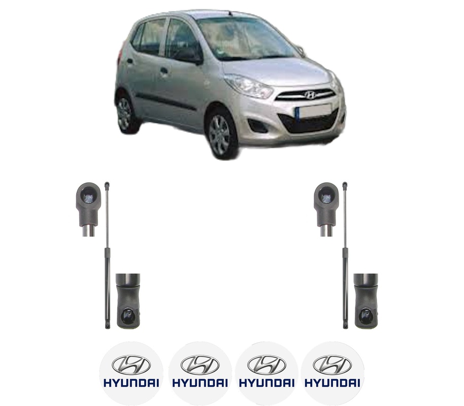 Set amortizoare portbagaj haion pentru HYUNDAI i10 I (PA) din 2007-2018, 2 bucati, MAGNUM TECHNOLOGY, 4 stickere auto HYUNDAI