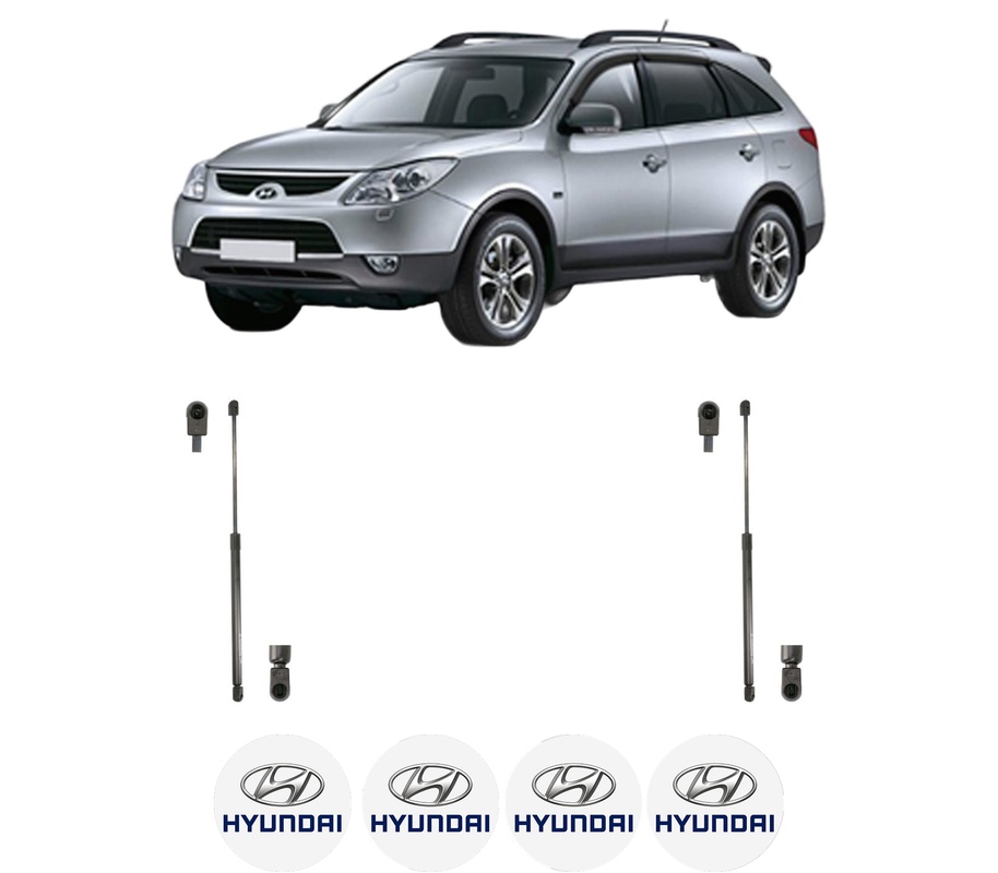 Set amortizoare portbagaj haion pentru HYUNDAI ix55 din 2007-2012, 2 bucati, KROSNO, 4 stickere auto HYUNDAI