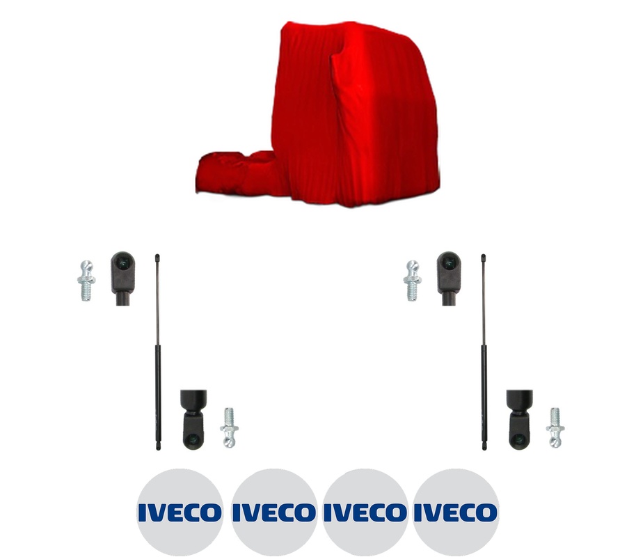 Set amortizoare portbagaj haion pentru IVECO EUROTECH MH din 1998-2000, 2 bucati, KROSNO, 4 stickere auto IVECO