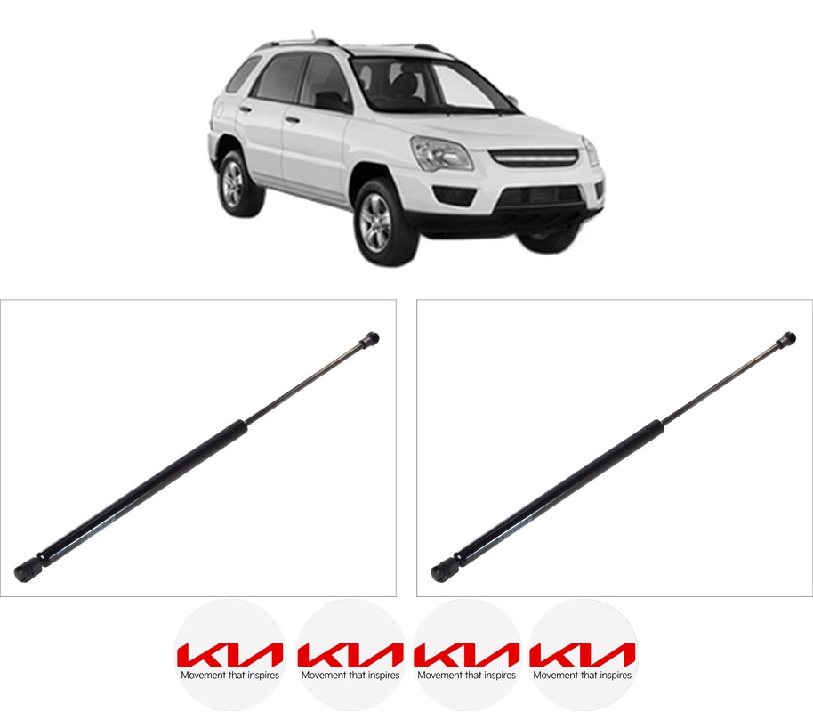 Set amortizoare portbagaj haion pentru KIA SPORTAGE II (JE_, KM_) din 2004-2010, 2 bucati, KROSNO, 4 stickere auto KIA