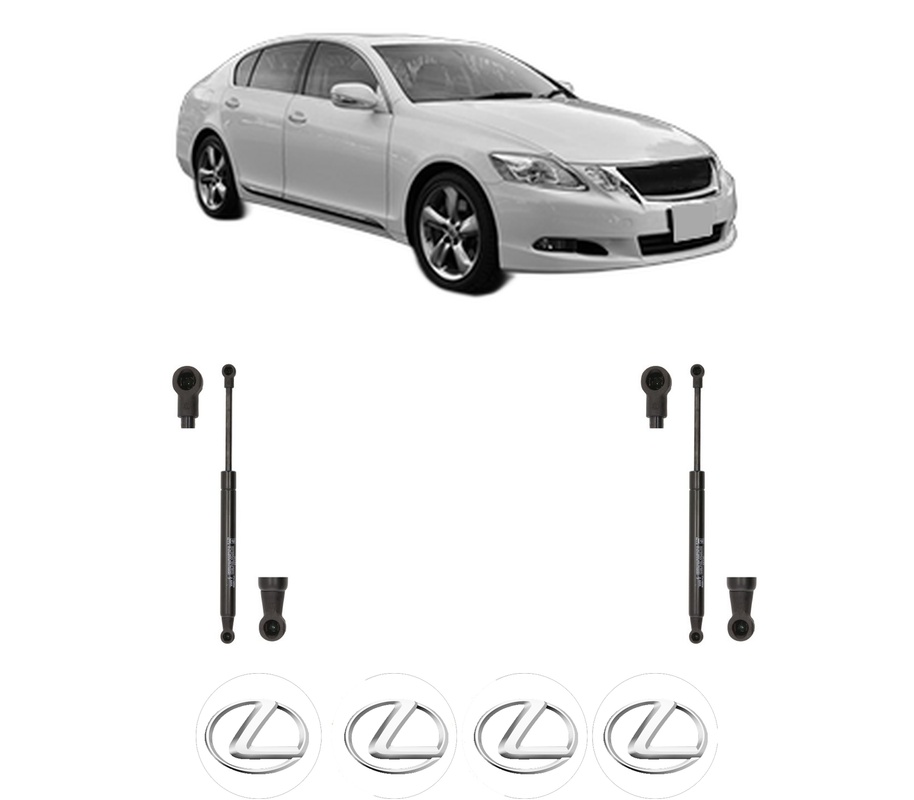 Set amortizoare portbagaj haion pentru LEXUS GS (_S19_) din 2005-2011, 2 bucati, KROSNO, 4 stickere auto LEXUS
