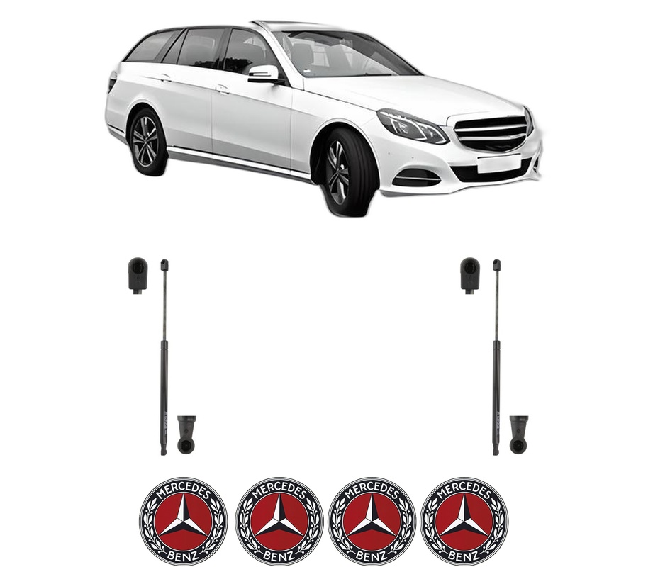 Set amortizoare portbagaj haion pentru MERCEDES-BENZ E-CLASS T-Model (S212) din 2009-2016, 2 bucati, KROSNO, 4 stickere auto MERCEDES-BENZ