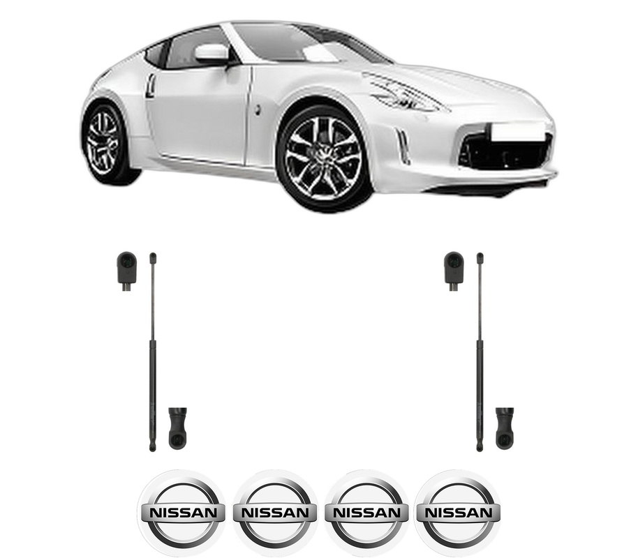 Set amortizoare portbagaj haion pentru NISSAN 370Z Coupe (Z34) din 2009-2013, 2 bucati, KROSNO, 4 stickere auto NISSAN