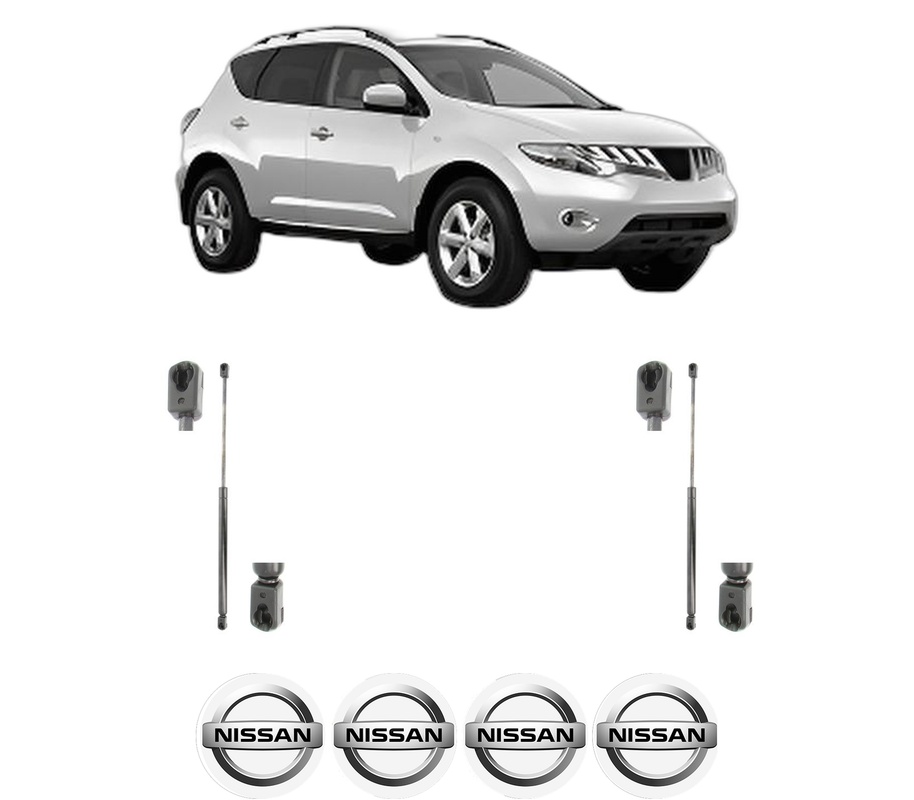 Set amortizoare portbagaj haion pentru NISSAN MURANO II (Z51) din 2008-2014, 2 bucati, KROSNO, 4 stickere auto NISSAN