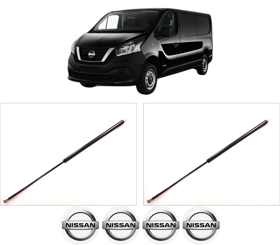 Set amortizoare portbagaj haion pentru NISSAN NV300 Kombi (X82) din 2016-2016, 2 bucati, KROSNO, 4 stickere auto NISSAN