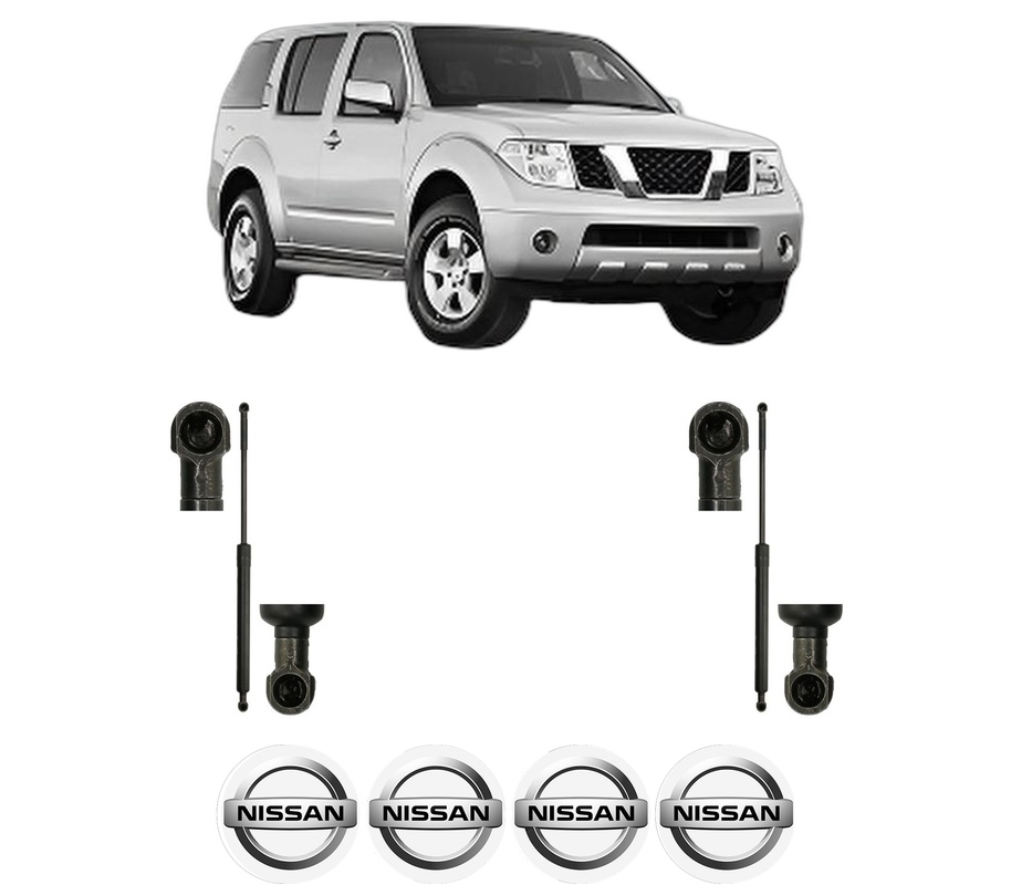Set amortizoare portbagaj haion pentru NISSAN PATHFINDER III (R51) din 2005-2010, 2 bucati, KROSNO, 4 stickere auto NISSAN