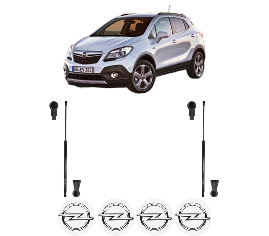 Set amortizoare portbagaj haion pentru OPEL MOKKA / MOKKA X (J13) din 2012-2019, 2 bucati, KROSNO, 4 stickere auto OPEL