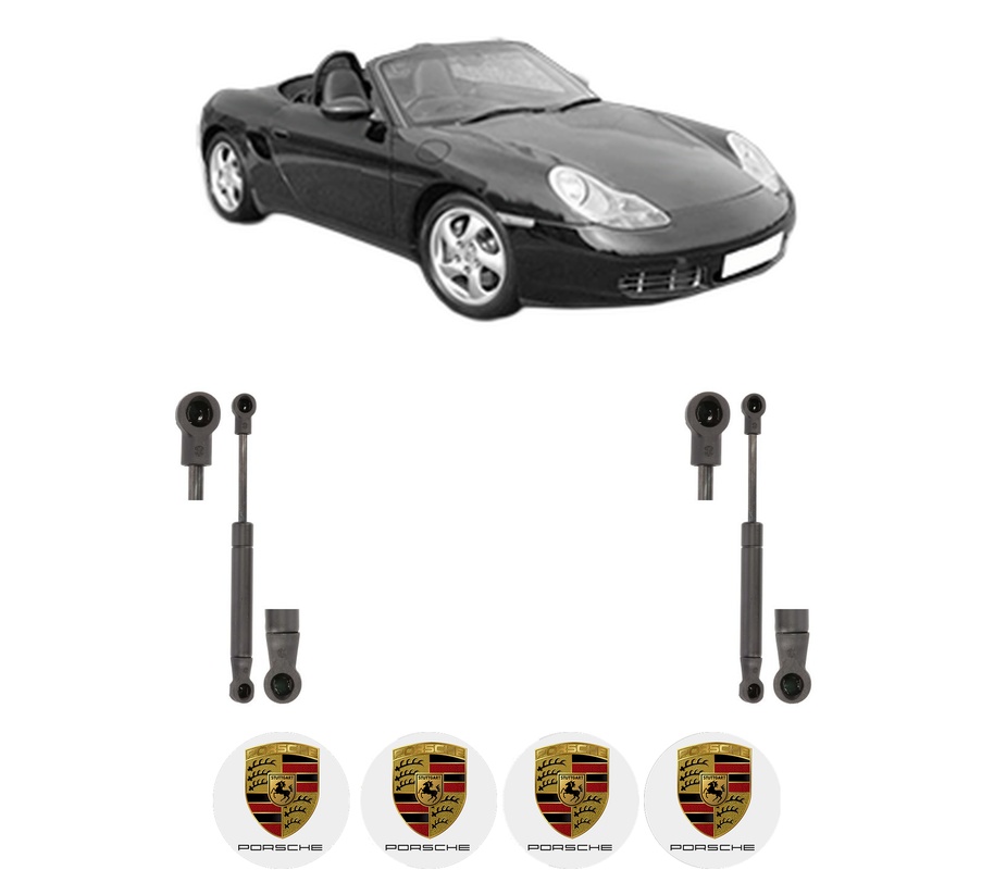 Set amortizoare portbagaj haion pentru PORSCHE BOXSTER (986) din 1996-2004, 2 bucati, KROSNO, 4 stickere auto PORSCHE