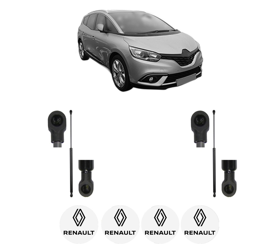Set amortizoare portbagaj haion pentru RENAULT GRAND SCENIC IV (R9_) din 2016-2023, 2 bucati, MAGNUM TECHNOLOGY, 4 stickere auto RENAULT