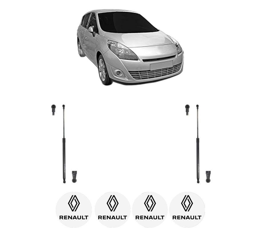 Set amortizoare portbagaj haion pentru RENAULT SCENIC III VAN (JZ0/1_) din 2009-2016, 2 bucati, KROSNO, 4 stickere auto RENAULT
