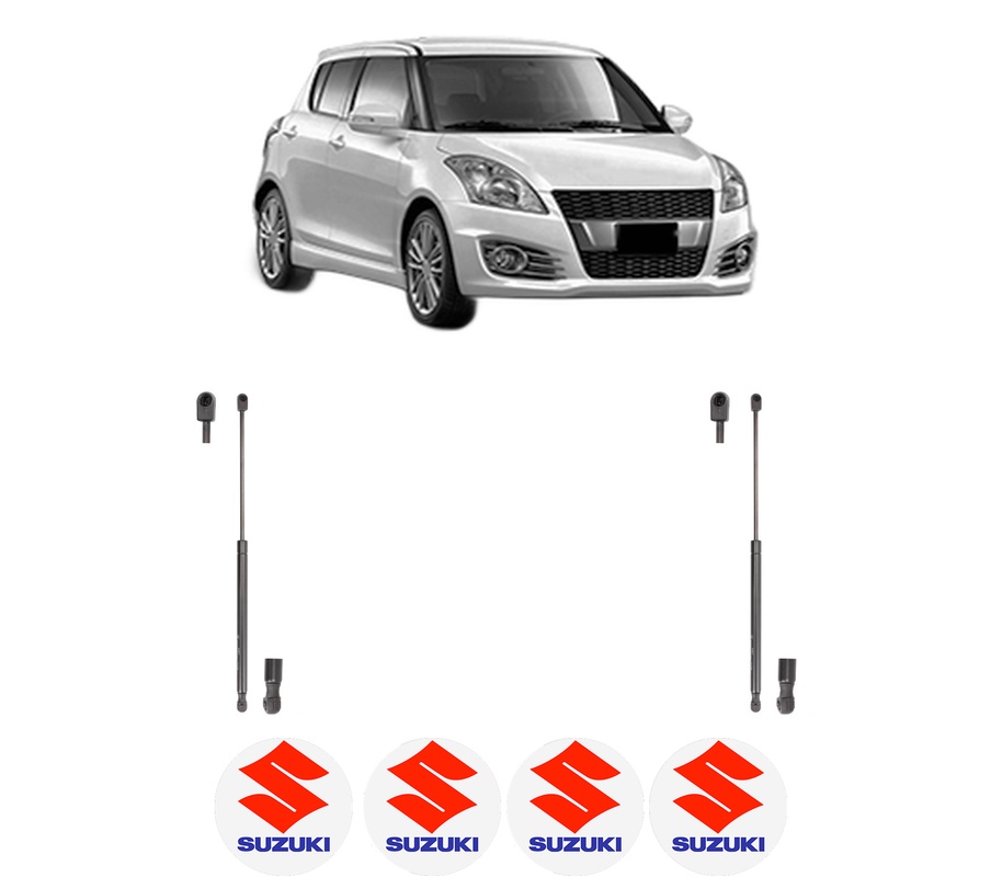 Set amortizoare portbagaj haion pentru SUZUKI SWIFT IV (FZ, NZ) din 2010-2012, 2 bucati, KROSNO, 4 stickere auto SUZUKI