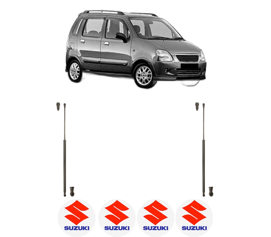 Set amortizoare portbagaj haion pentru SUZUKI WAGON R+ (MA) din 2003-2006, 2 bucati, KROSNO, 4 stickere auto SUZUKI