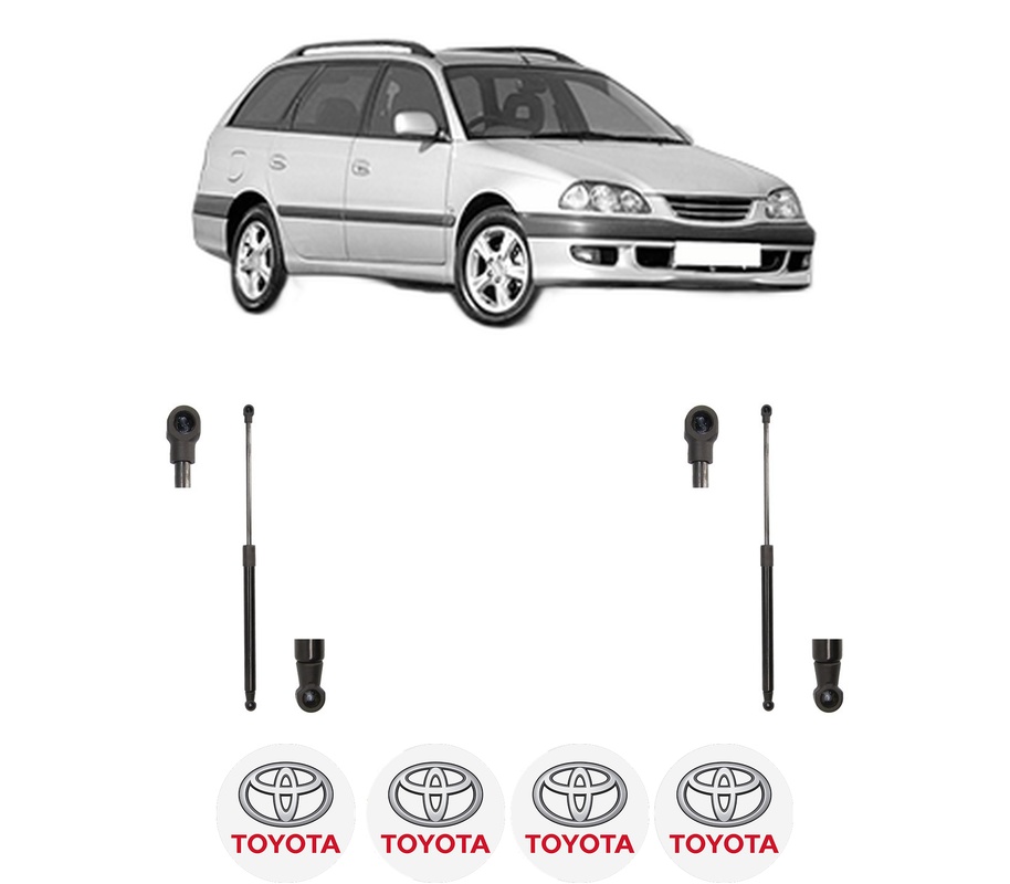 Set amortizoare portbagaj haion pentru TOYOTA AVENSIS Estate (_T22_) din 1997-2003, 2 bucati, MAGNUM TECHNOLOGY, 4 stickere auto TOYOTA