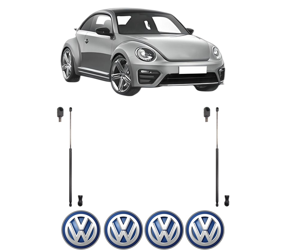 Set amortizoare portbagaj haion pentru VW BEETLE (5C1, 5C2) din 2011-2019, 2 bucati, KROSNO, 4 stickere auto VW