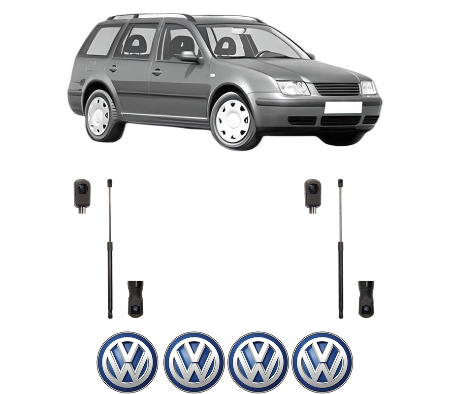 Set amortizoare portbagaj haion pentru VW BORA Variant (1J6) din 1999-2005, 2 bucati, MAGNUM TECHNOLOGY, 4 stickere auto VW