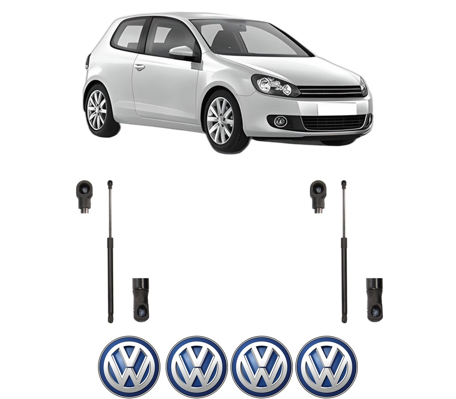 Set amortizoare portbagaj haion pentru VW GOLF VI (5K1) din 2008-2013, 2 bucati, MAGNUM TECHNOLOGY, 4 stickere auto VW