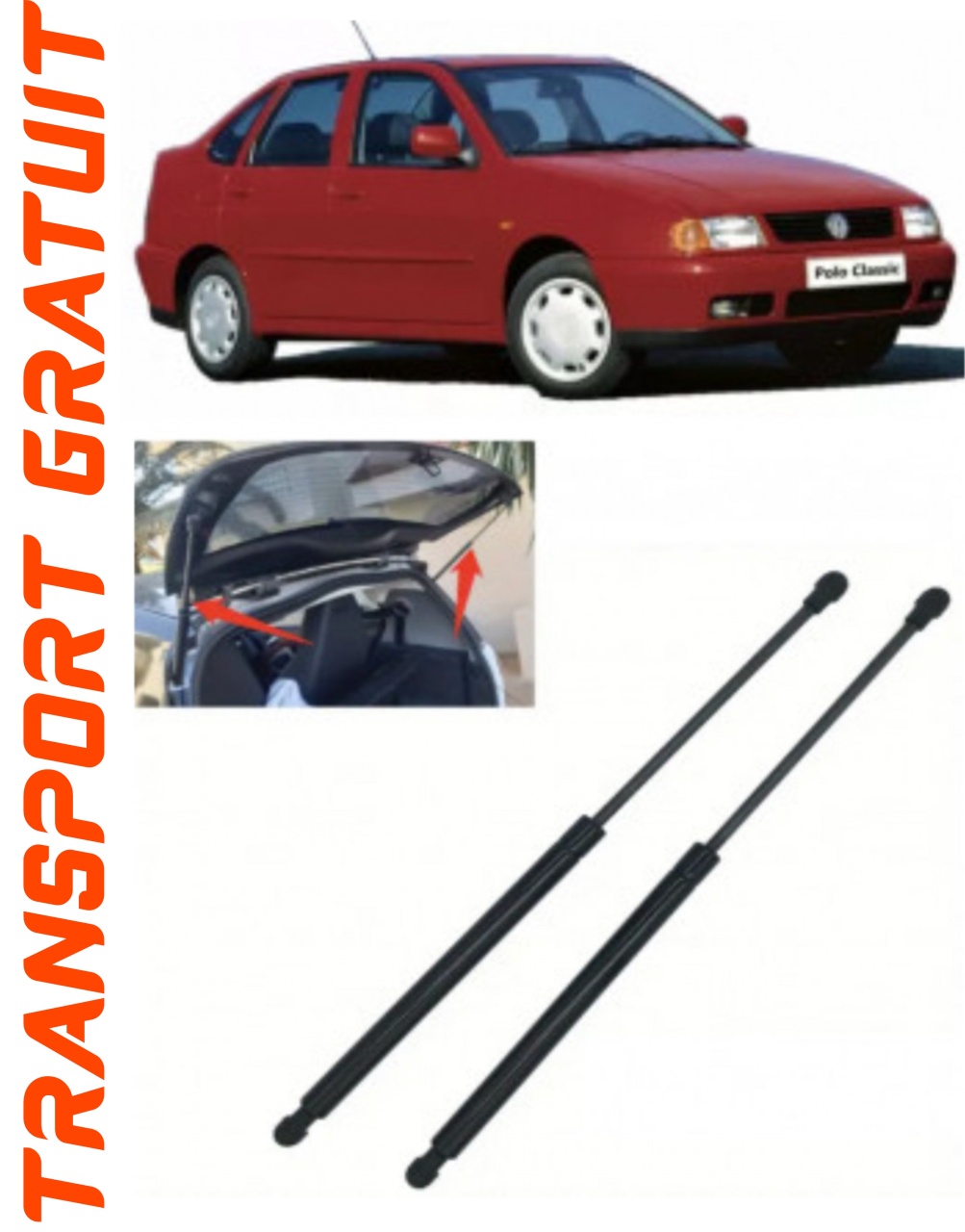 Set 2 amortizoare Haion portbagaj pentru masina VOLKSWAGEN Polo