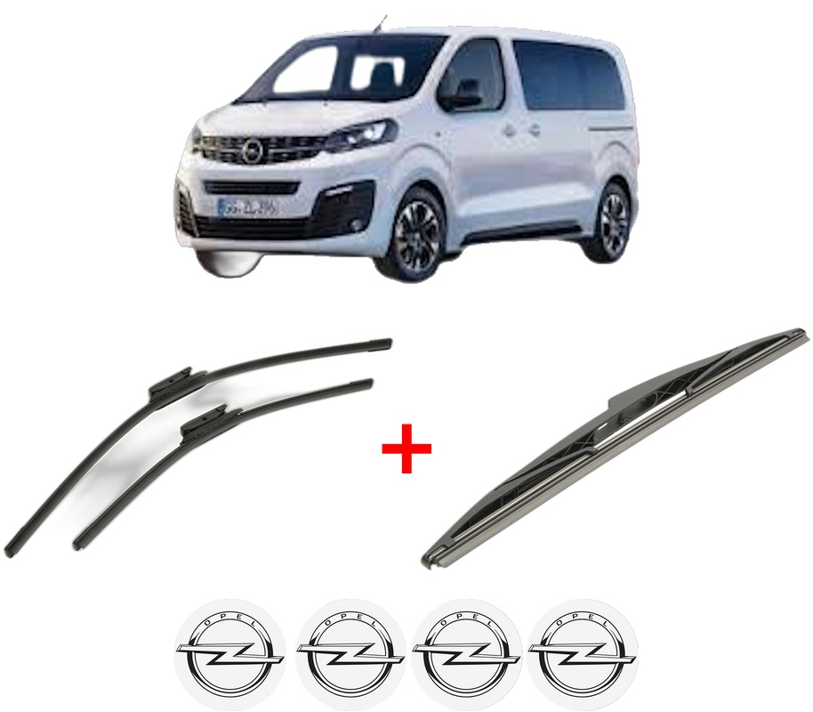 Set 3 stergatoare OPEL VIVARO C Van (K0) din 2019 - 2024, pentru parbriz si luneta fata si spate auto, Bosch Twin, din cauciuc siliconat rezistent, 4 Stickere Auto OPEL