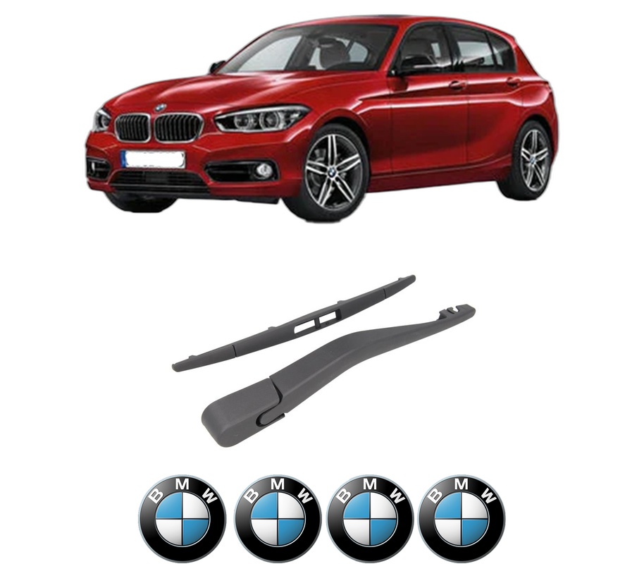 Set brat stergator spate cu lamela pentru BMW 1 (F20) din 2011-2019, pentru spate, din cauciuc siliconat rezistent, Cri-Flo, 4 stickere auto BMW