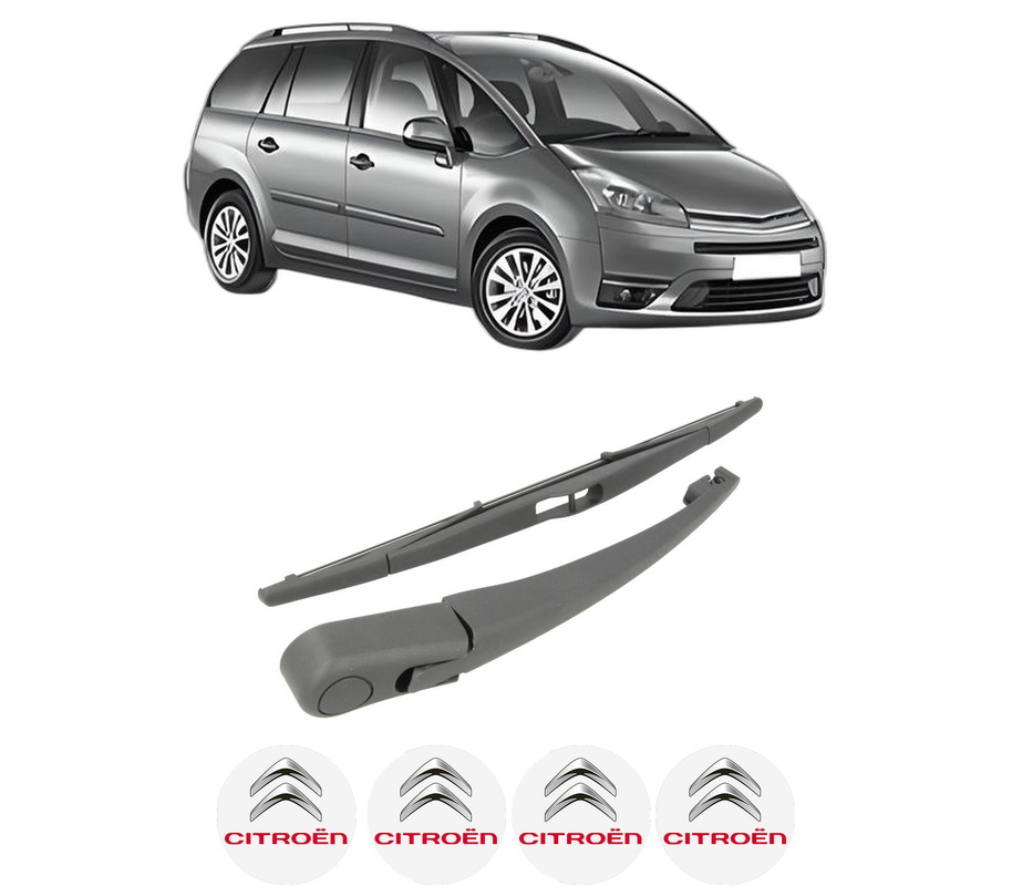 Set brat stergator spate cu lamela pentru CITROEN C4 GRAND PICASSO I (UA_) din 2006-2013, pentru spate, din cauciuc siliconat rezistent, Cri-Flo, 4 stickere auto CITROEN