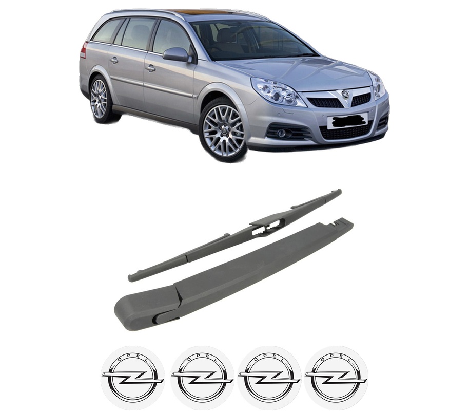 Set brat stergator spate cu lamela pentru OPEL VECTRA C Estate (Z02) din 2003-2009, pentru spate, din cauciuc siliconat rezistent, Cri-Flo, 4 stickere auto OPEL