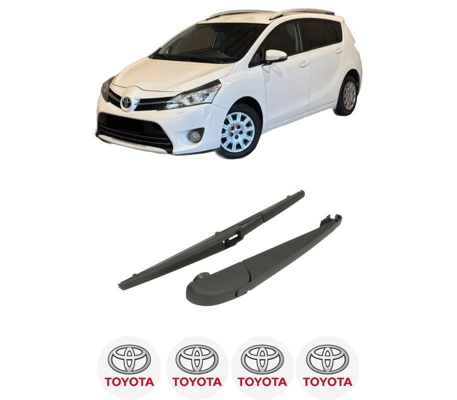 Set brat stergator spate cu lamela pentru TOYOTA VERSO (_R2_) din 2009-2018, pentru spate, din cauciuc siliconat rezistent, Cri-Flo, 4 stickere auto TOYOTA