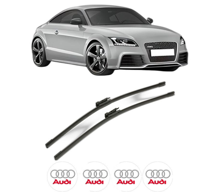 Set stergatoare auto AUDI TT (8J3) din 2006-2014, pentru parbriz auto, 2 bucati, Bosch Aerotwin, din cauciuc siliconat rezistent, 4 Stickere Auto AUDI