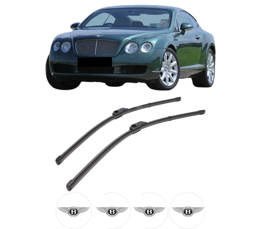 Set stergatoare auto BENTLEY CONTINENTAL Coupe (3W_, 393) din 2003-2018, pentru parbriz auto, 2 bucati, Valeo Silencio, din cauciuc siliconat rezistent, 4 Stickere Auto BENTLEY