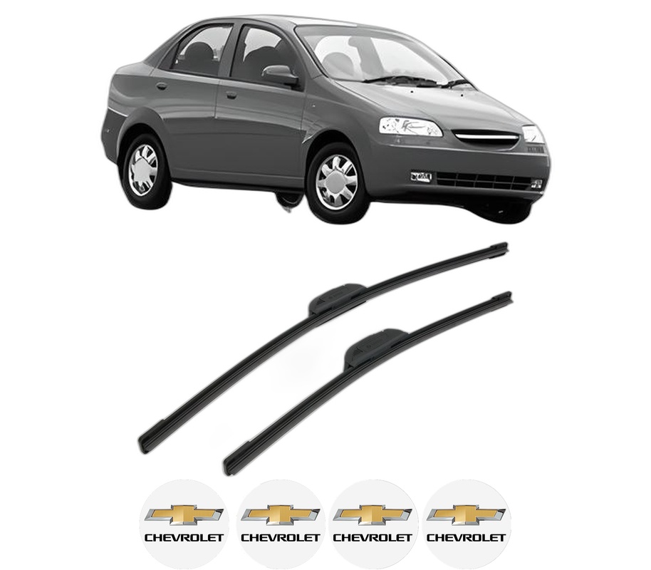 Set stergatoare auto CHEVROLET AVEO / KALOS Saloon (T200) din 2003-2008, pentru parbriz auto, 2 bucati, Bosch Aerotwin Retrofit, din cauciuc siliconat rezistent, 4 Stickere Auto CHEVROLET
