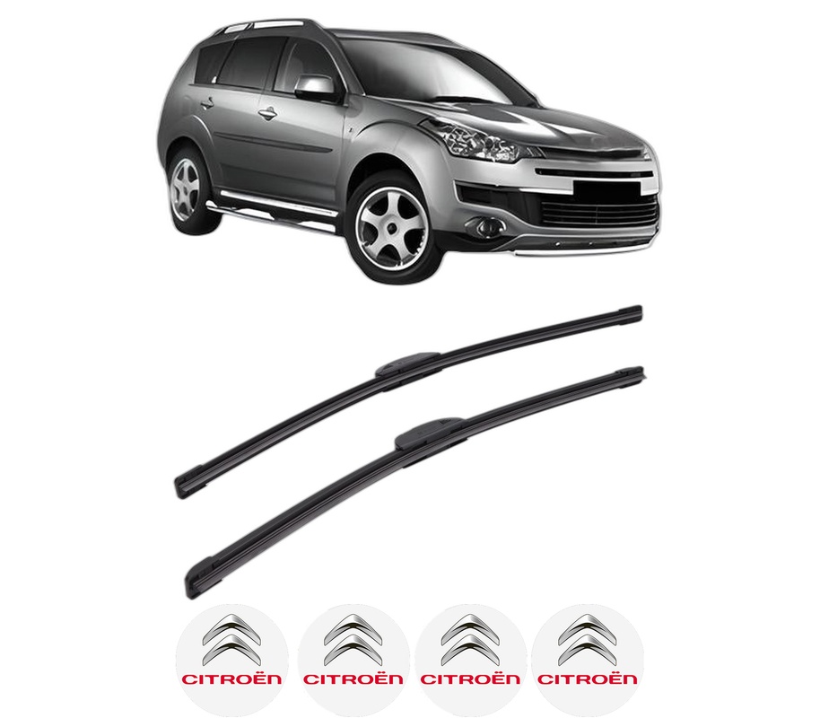 Set stergatoare auto CITROEN C-CROSSER (VU_, VV_) din 2007-2008, pentru parbriz auto, 2 bucati, Bosch Aerotwin Retrofit, din cauciuc siliconat rezistent, 4 Stickere Auto CITROEN