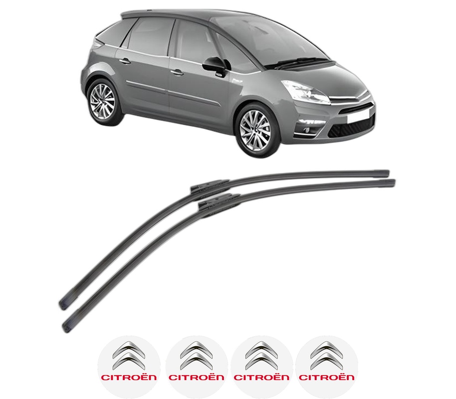 Set stergatoare auto CITROEN C4 PICASSO I MPV (UD_) din 2006-2013, pentru parbriz auto, 2 bucati, Bosch Aerotwin, din cauciuc siliconat rezistent, 4 Stickere Auto CITROEN