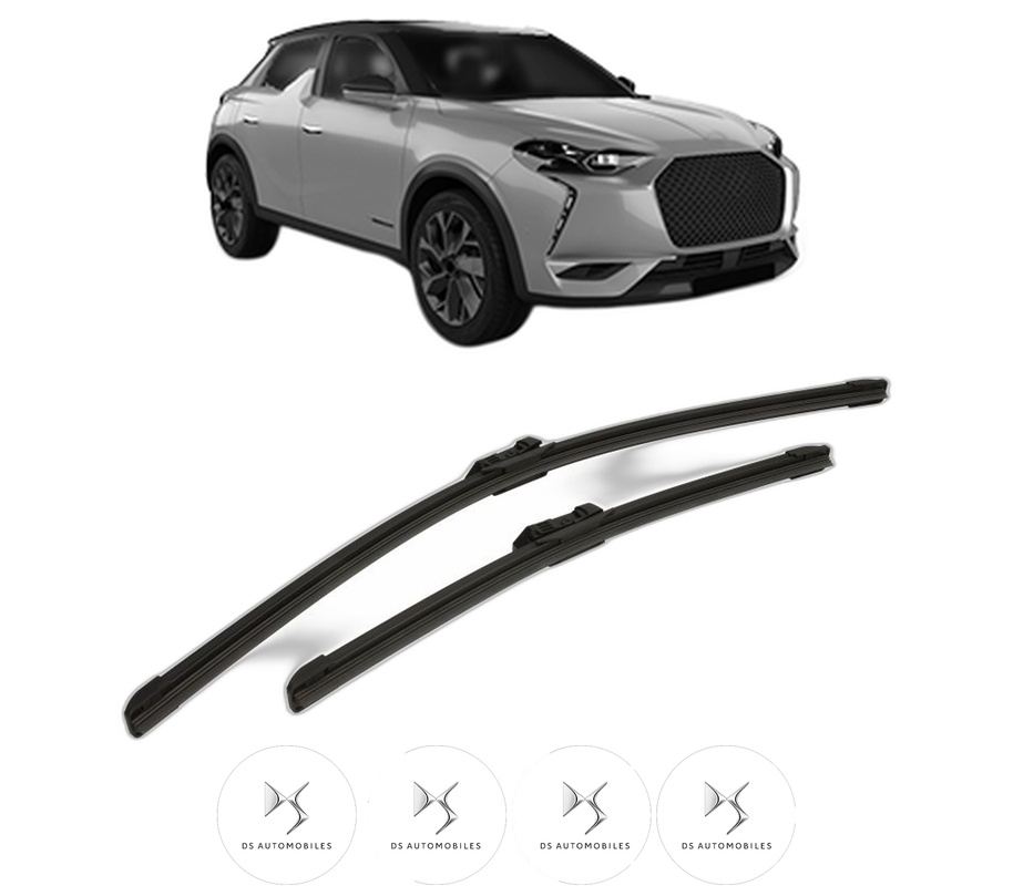 Set stergatoare auto DS DS 3 / DS 3 CROSSBACK (UR_, UC_, UJ_) din 2019-2024, pentru parbriz auto, 2 bucati, Bosch Aerotwin, din cauciuc siliconat rezistent, 4 Stickere Auto DS