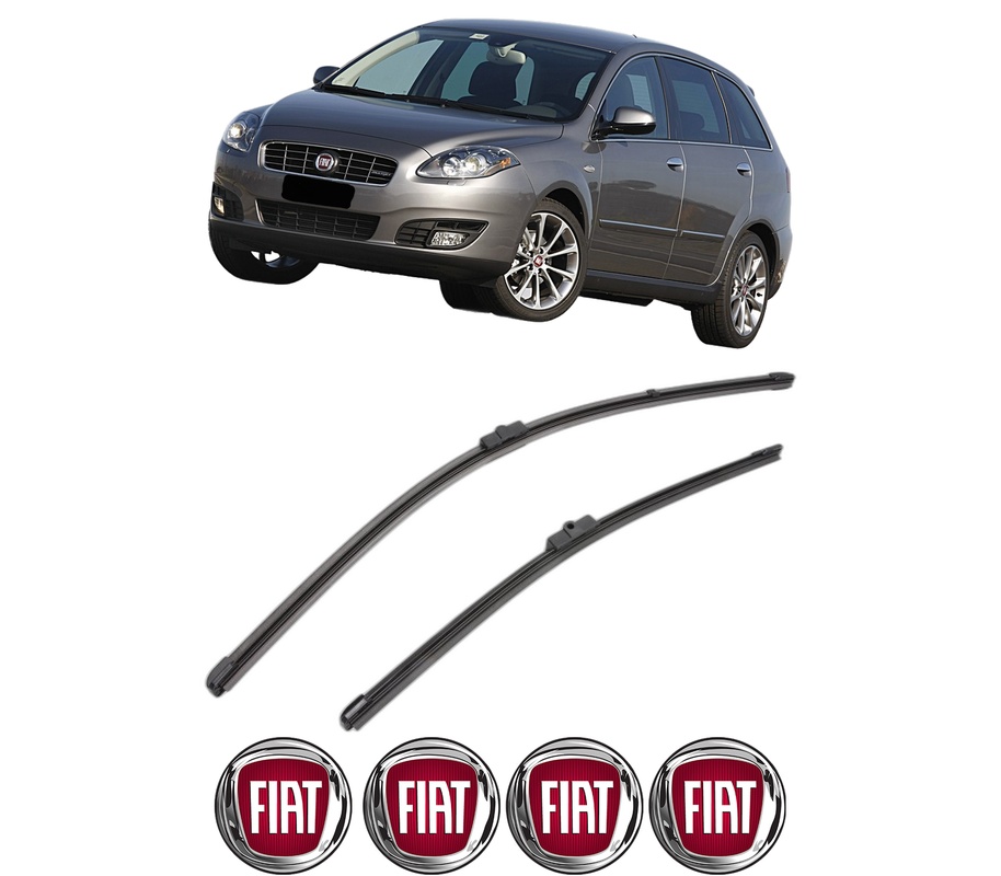 Set stergatoare auto FIAT CROMA (194_) din 2005-2011, pentru parbriz auto, 2 bucati, Valeo Silencio Xtrm, din cauciuc siliconat rezistent, 4 Stickere Auto FIAT