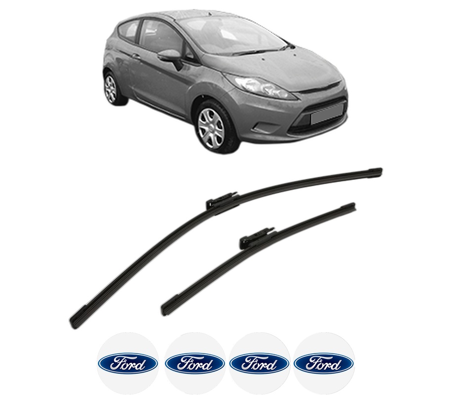 Set stergatoare auto FORD FIESTA VI (CB1, CCN) din 2008-2018, pentru parbriz auto, 2 bucati, Bosch Aerotwin Multi, din cauciuc siliconat rezistent, 4 Stickere Auto FORD