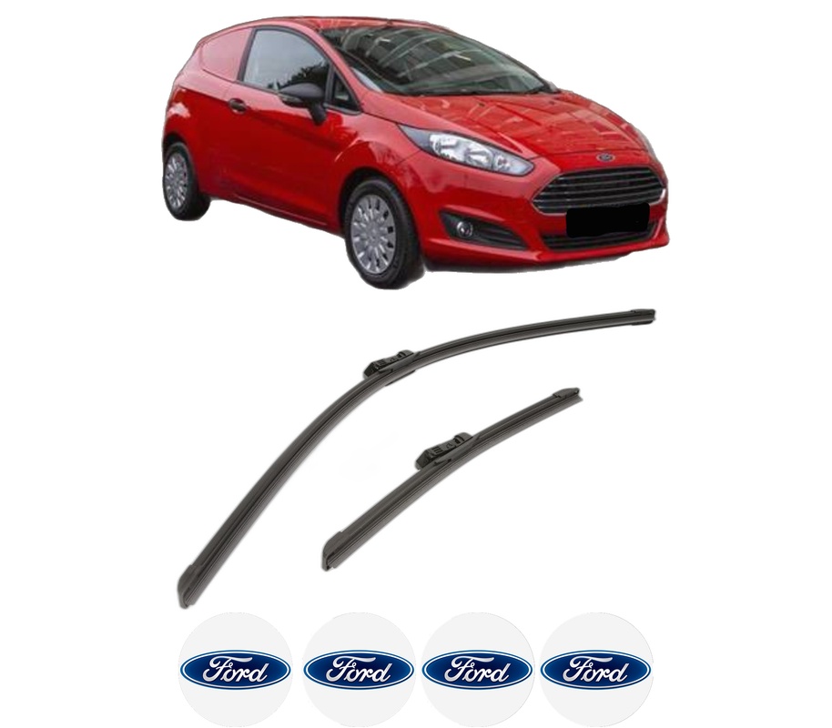 Set stergatoare auto FORD FIESTA VII Van din 2018-2020, pentru parbriz auto, 2 bucati, Bosch Aerotwin, din cauciuc siliconat rezistent, 4 Stickere Auto FORD