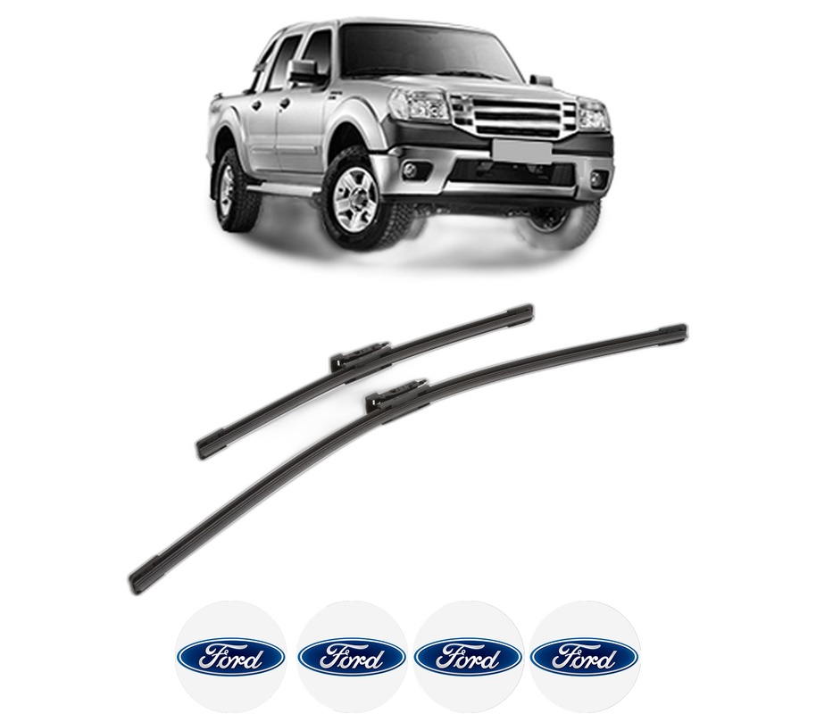 Set stergatoare auto FORD RANGER (TKE) din 2011-2019, pentru parbriz auto, 2 bucati, Bosch Aerotwin, din cauciuc siliconat rezistent, 4 Stickere Auto FORD