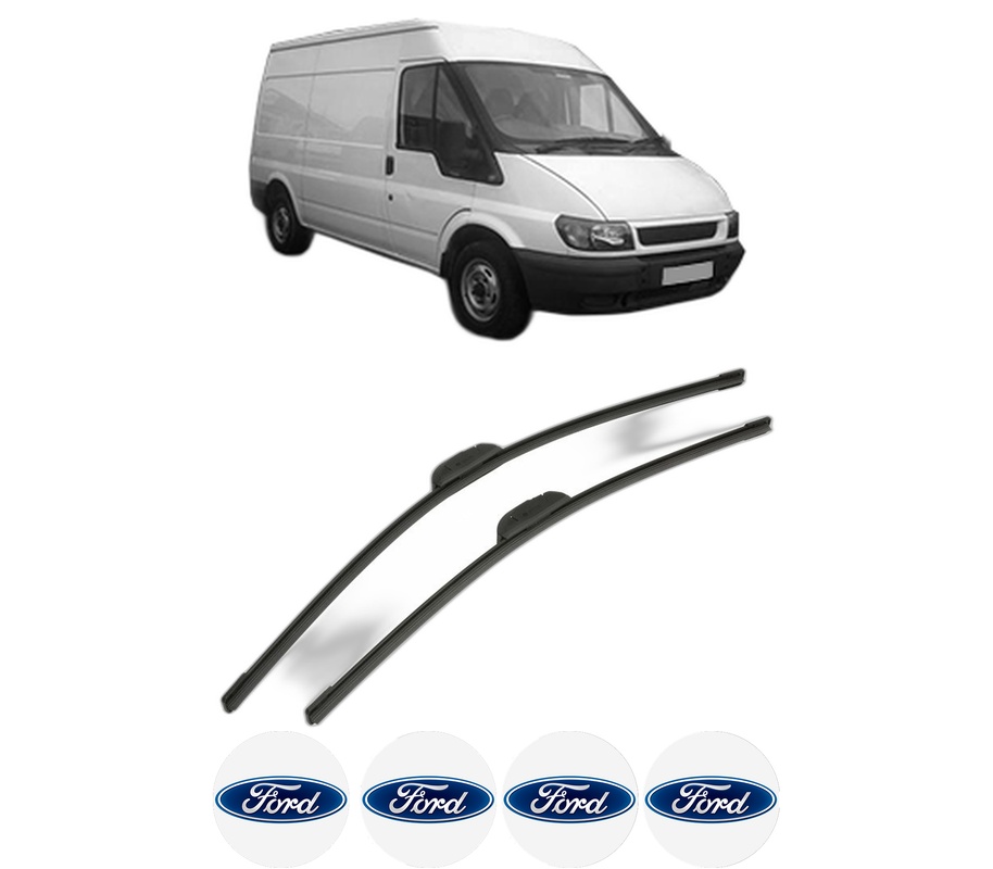 Set stergatoare auto FORD TRANSIT Van (FA_ _) din 2000-2011, pentru parbriz auto, 2 bucati, Bosch Aerotwin Retrofit, din cauciuc siliconat rezistent, 4 Stickere Auto FORD