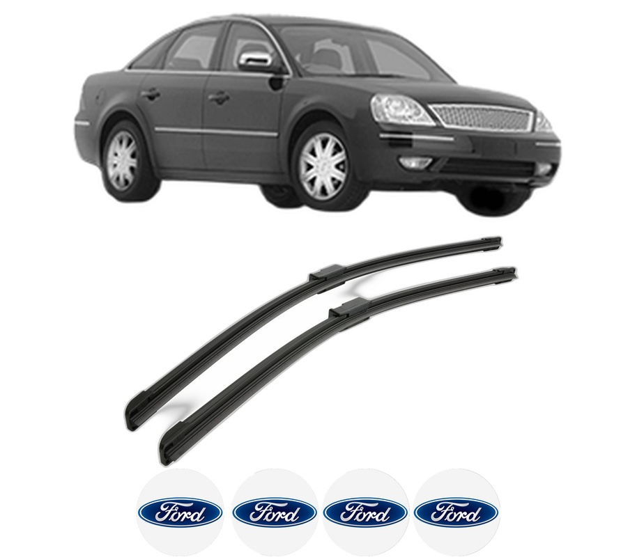 Set stergatoare auto FORD USA FIVE HUNDRED din 2004, pentru parbriz auto, 2 bucati, Bosch Aerotwin, din cauciuc siliconat rezistent, 4 Stickere Auto FORD USA