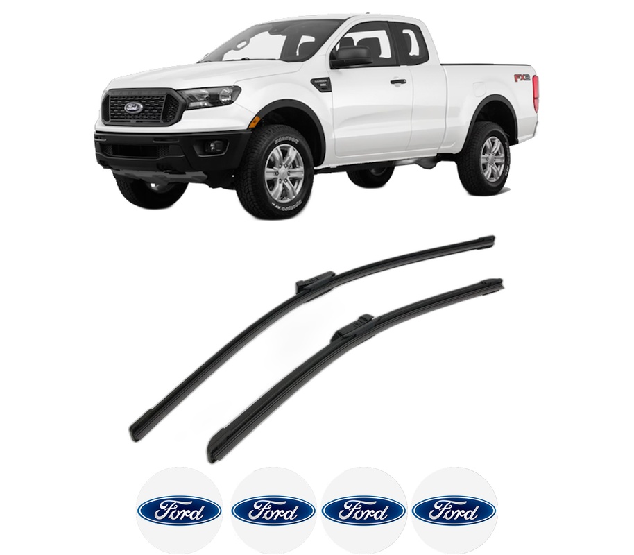 Set stergatoare auto FORD USA RANGER Standard Cab Pickup din 2022-2023, pentru parbriz auto, 2 bucati, Bosch Aerotwin, din cauciuc siliconat rezistent, 4 Stickere Auto FORD USA