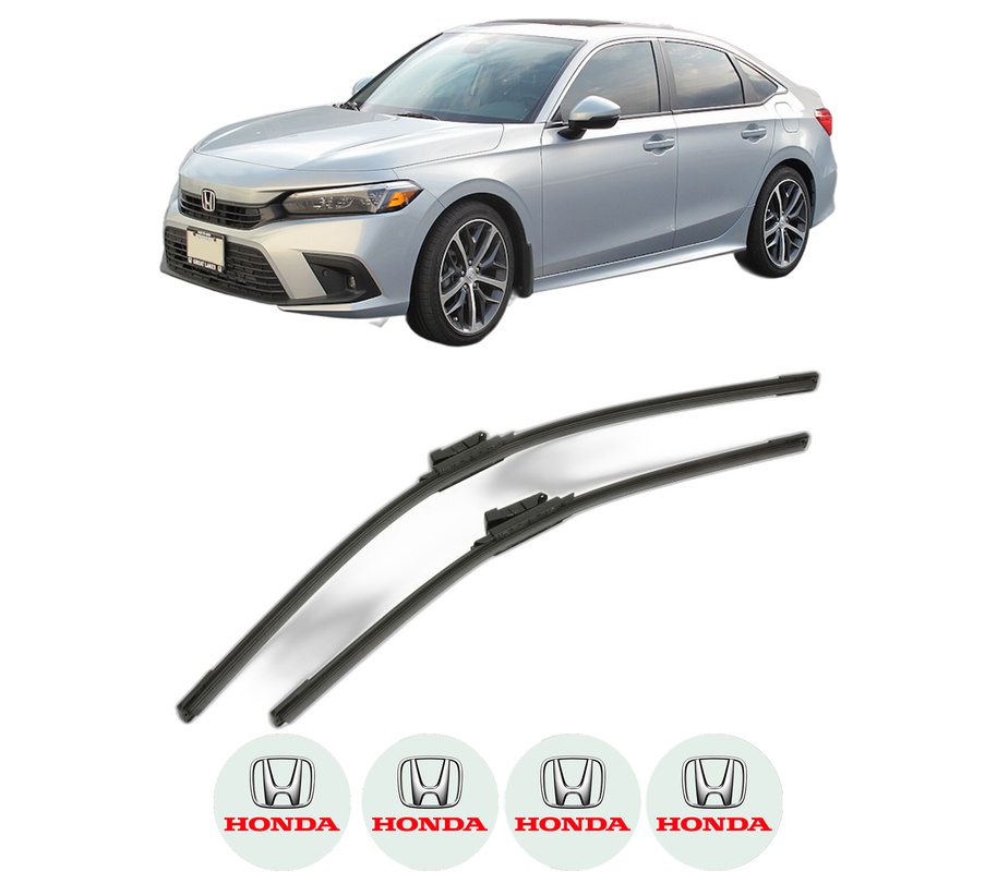 Set stergatoare auto HONDA CIVIC XI Hatchback (FL) din 2022, pentru parbriz auto, 2 bucati, Bosch Aerotwin, din cauciuc siliconat rezistent, 4 Stickere Auto HONDA