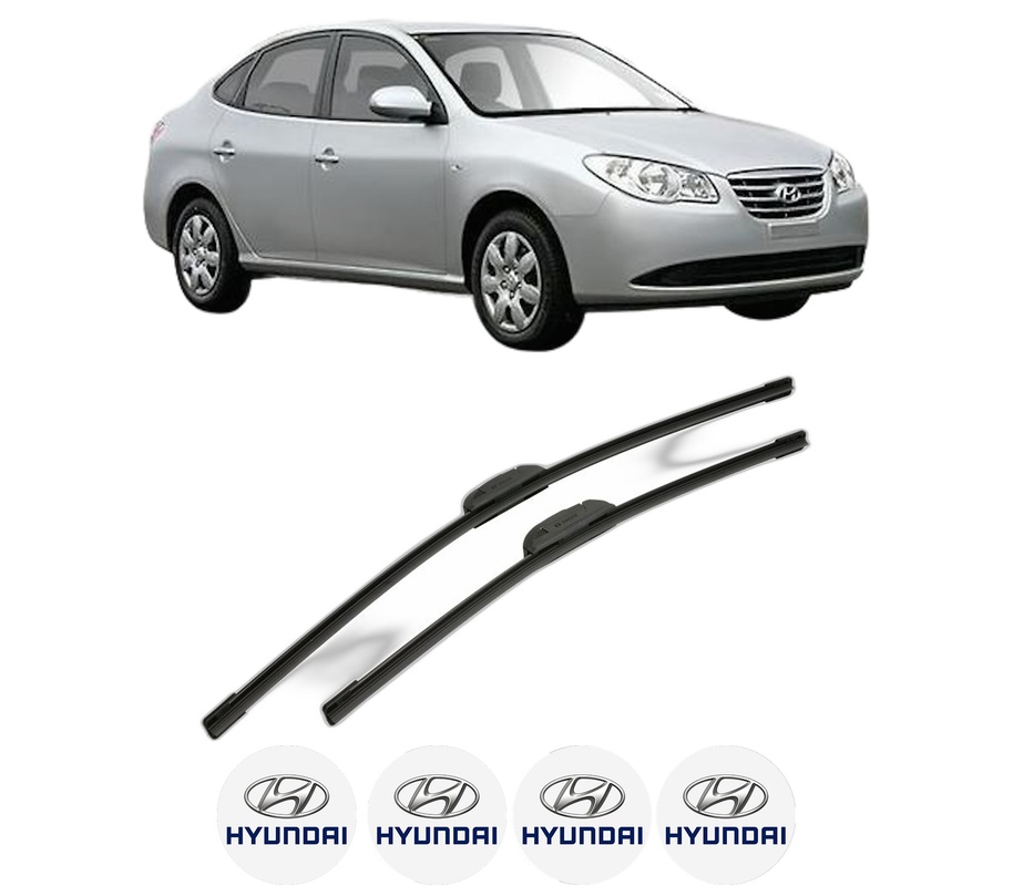Set stergatoare auto HYUNDAI ELANTRA IV Saloon (HD) din 2005-2006, pentru parbriz auto, 2 bucati, Bosch Aerotwin Retrofit, din cauciuc siliconat rezistent, 4 Stickere Auto HYUNDAI